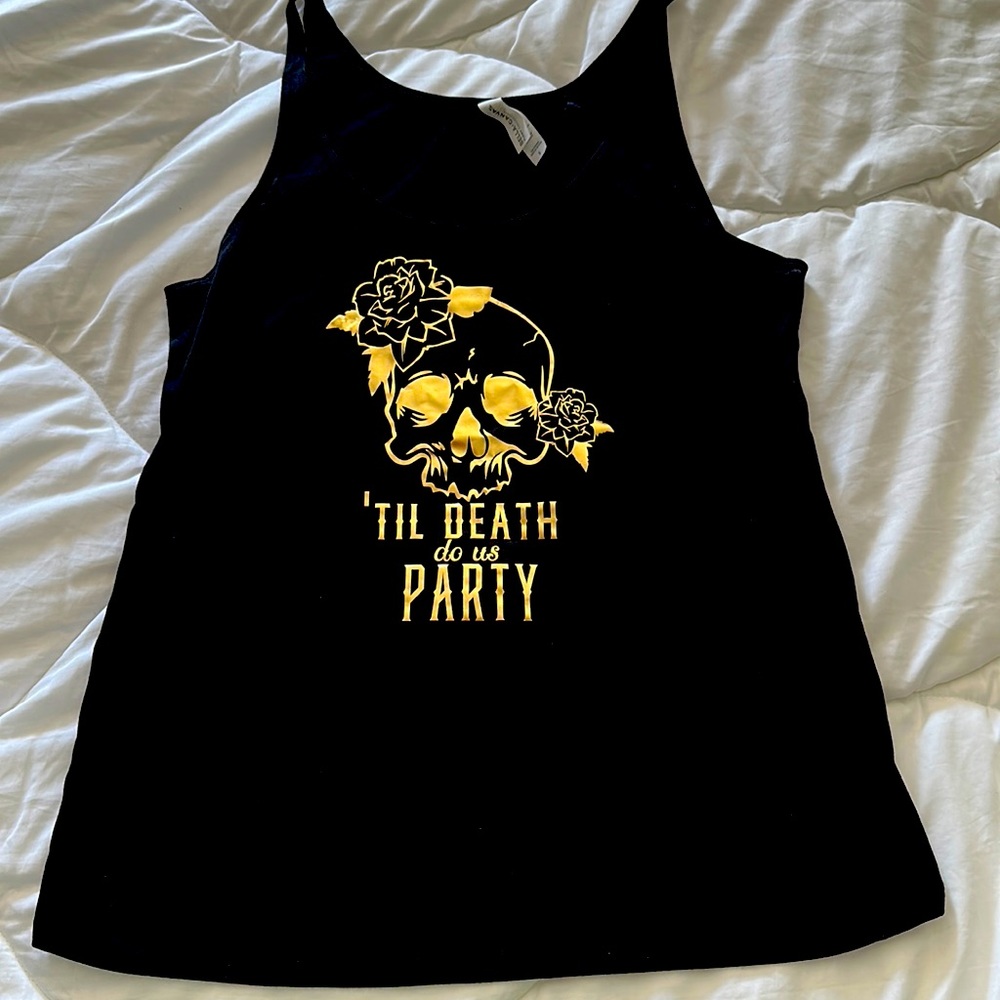 NWOT Soft Black Til Death Do Us Party Tank Top (Halloween / Bachelorette)